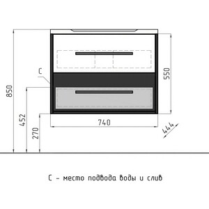 Тумба с раковиной Style line Экзотик 75 бетон экзотик, белый глянец (4650134472295, 2000949230023)