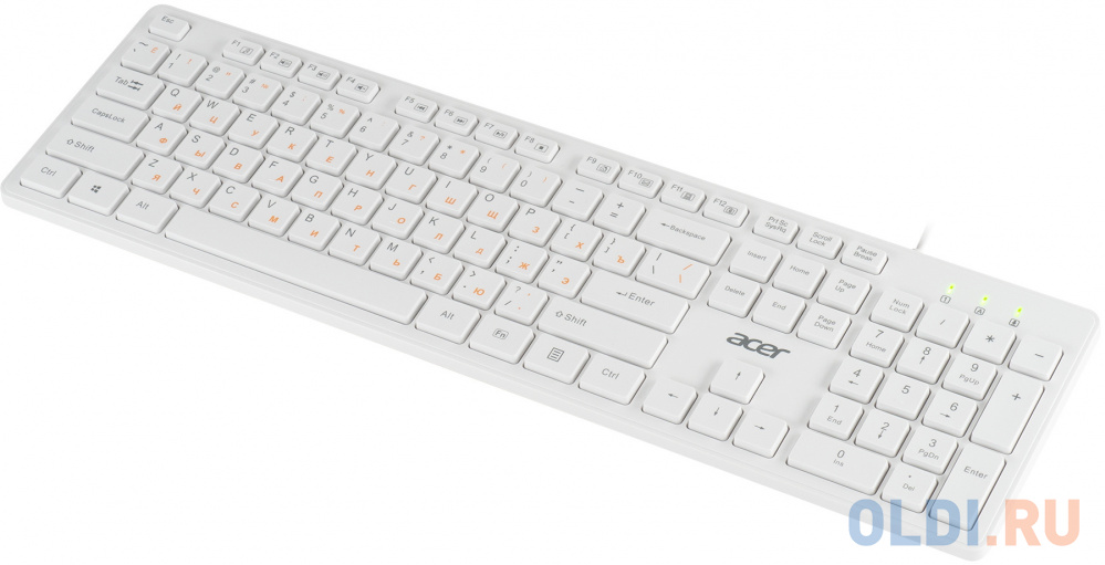 Клавиатура Acer OKW123,  USB, белый [zl.kbdee.00d]