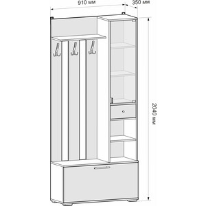 Прихожая Mebel Ars Ника (белый) в Москвe