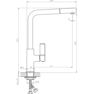 Смеситель для кухни Haiba хром (HB70501) в Москвe