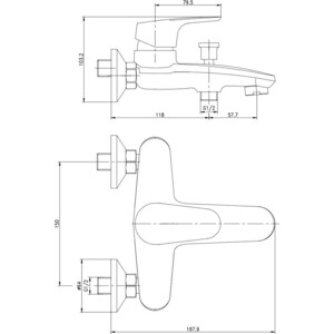 Смеситель для ванны Aquanet AF410-20C Magic (237450)