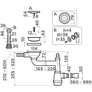 Сифон для кухонной мойки Omoikiri WK-1-CL-R AB античная латунь (4956615)