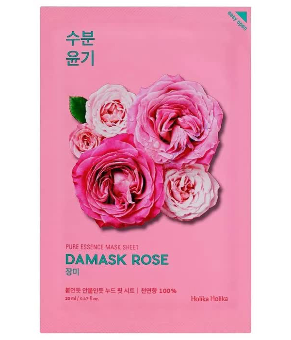 Holika Holika Увлажняющая тканевая маска Pure Essence Mask Sheet Damask Rose, роза, 20 мл