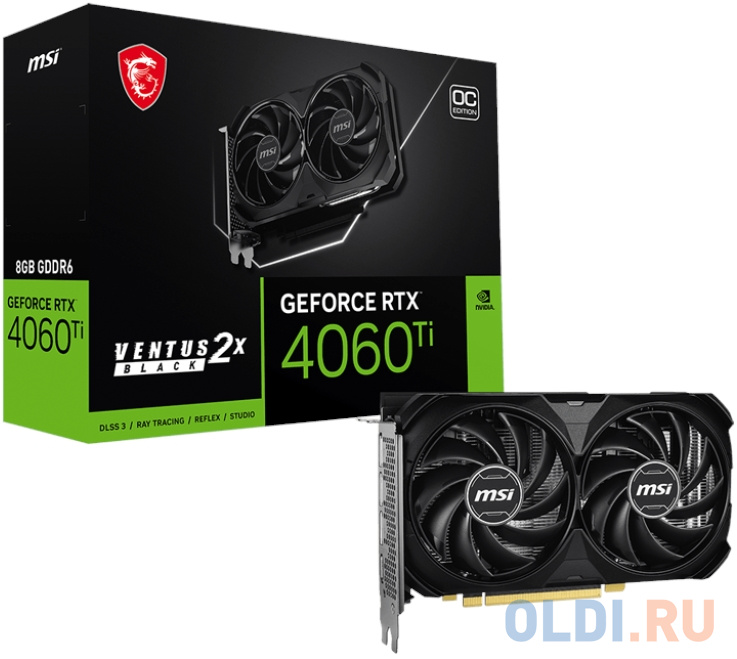 Видеокарта/ GeForce RTX 4060 Ti 8G VENTUS 2X BLACK E1 OC в Москвe