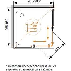 Душевой уголок Cezares Pratico A-2 100x100 прозрачный, хром (PRATICO-A-2-100-C-Cr)