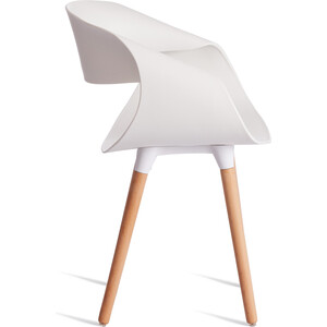 Стул TetChair QXX (mod. C1058-1) / 1 шт. в упаковке, пластик/дерево, 60 х 53 х 81 см, White (Белый) 70029/ натуральный (21657) в Москвe