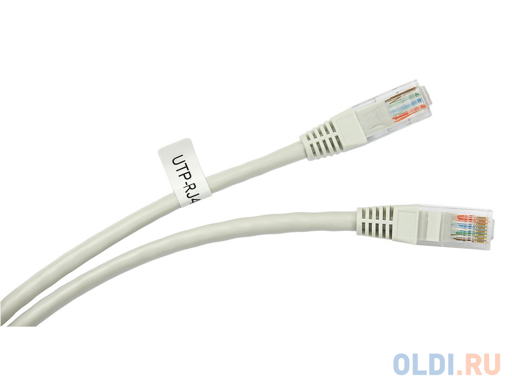 Патч-корд 5E категории UTP с RJ45 серый 0.25м