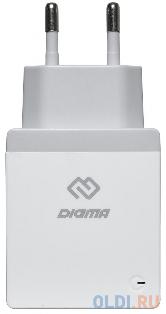 Сетевое зарядное устройство Digma DGWC-2U-3A-WG 3 А белый