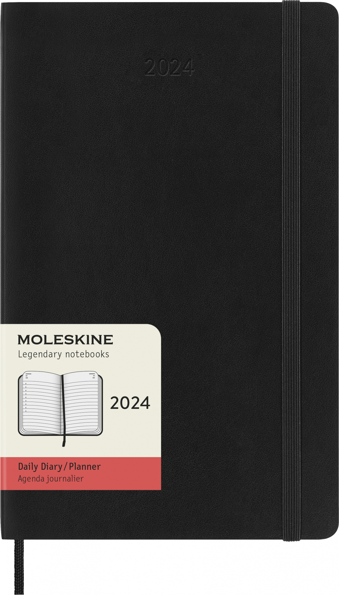 Ежедневник датированный 130х210мм Moleskine Classic Soft Large, в линейку, 400 листов черный (DSB12DC3)