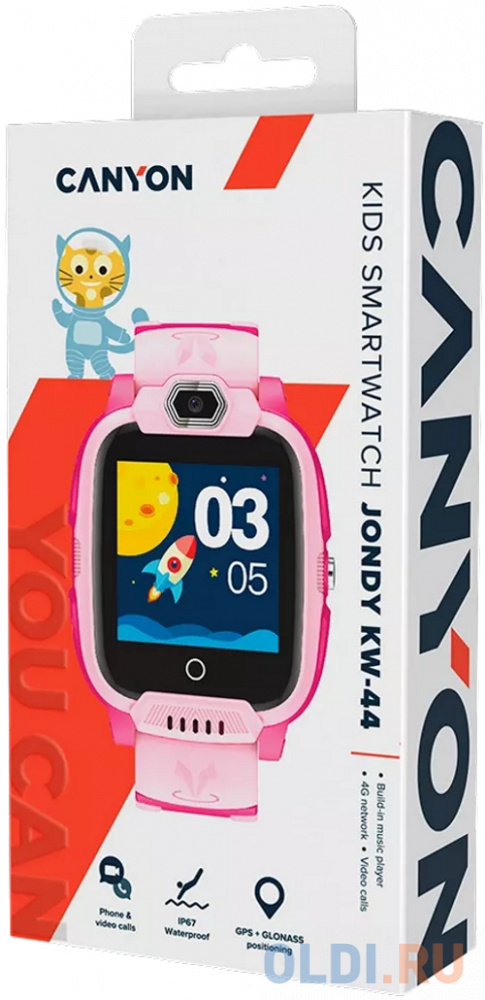 CANYON Jondy KW-44, 1.44''IPS 240*240, ASR3603S, Nano SIM, 192+128MB+512MB TF Card, GSM(B3/B8), LTE(B1.2.3.5.7.8.20) 700mAh battery, GPS+Glo в Москвe