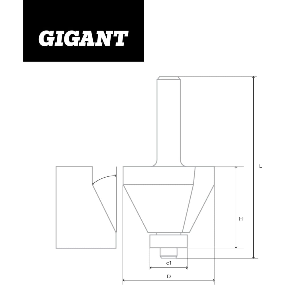 Кромочно конусная фреза Gigant