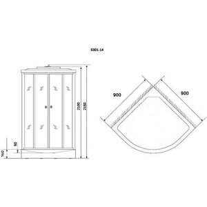 Душевая кабина Niagara NG-5301-14 90х90х210