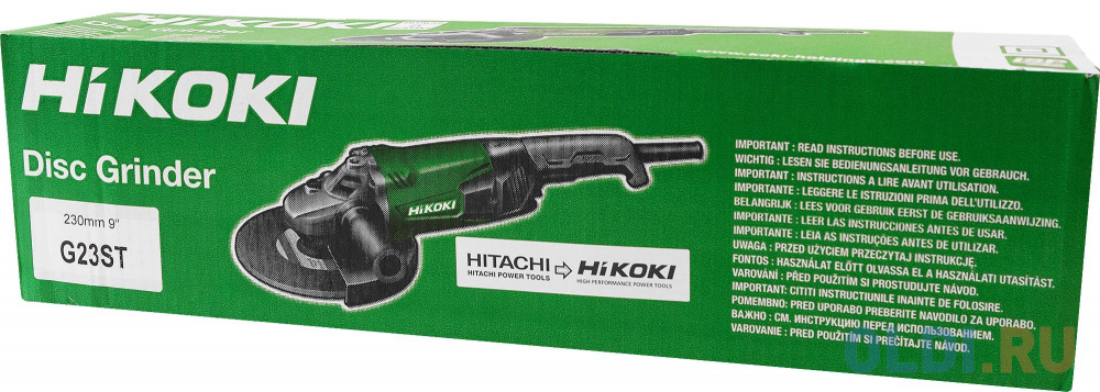 Углошлифовальная машина Hikoki G23ST 2000Вт 6600об/мин рез.шпин.:M14 d=230мм