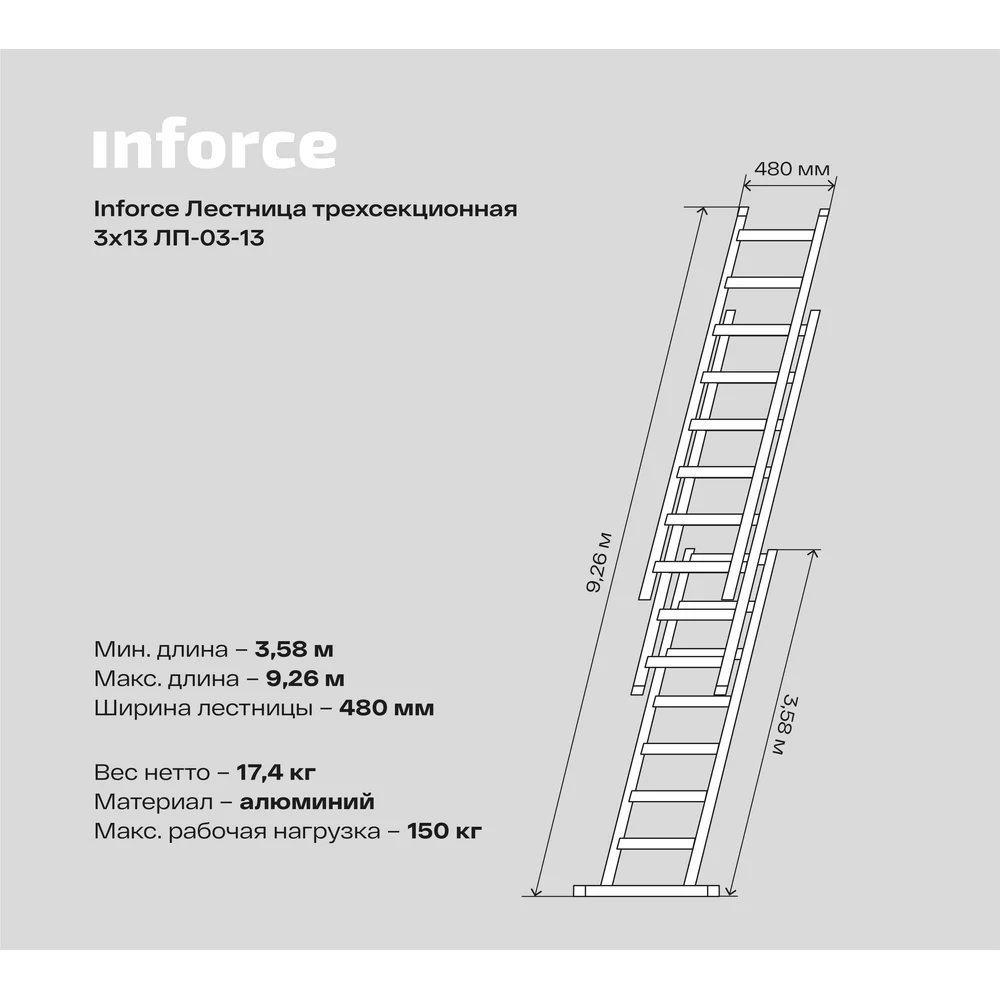 Трехсекционная лестница Inforce