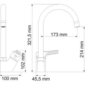 Смеситель для кухни Wasserkraft Ruhr хром (24407)