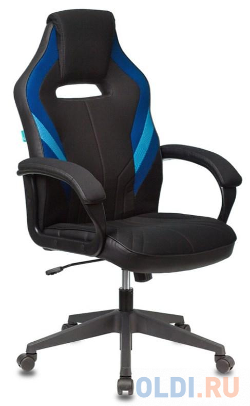 Кресло игровое Бюрократ VIKING 3 AERO BLUE черный/синий искусст.кожа/ткань