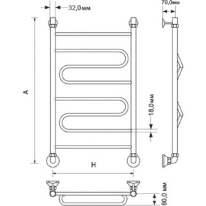 Полотенцесушитель водяной ZOX Z ЛЦ 50x60 (4620031449140)