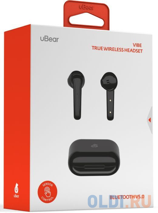 Гарнитура вкладыши uBear Vibe черный беспроводные bluetooth в ушной раковине (TW03BL01-BD) в Москвe