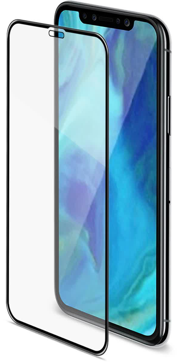 Стекло защитное Celly 3D Glass для Apple iPhone XS Max/11 Pro Max 6,5" глянцевое чёрное в Москвe