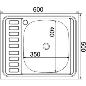 Кухонная мойка Mixline Накладная 60x50 нержавеющая сталь 0,4 мм (4640030862412)