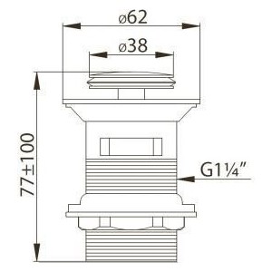 Донный клапан BelBagno Клик-клак с переливом BB-PCU-06-CRM (BB-PCU-06-CRM)