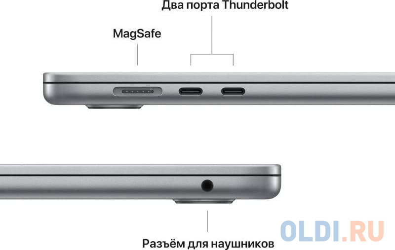 Ноутбук MacBook Air 15"Space Grey  8CPU/10GPU 8/256GB Apple M3  MRYM3LL/A A3114 195949128875 в Москвe