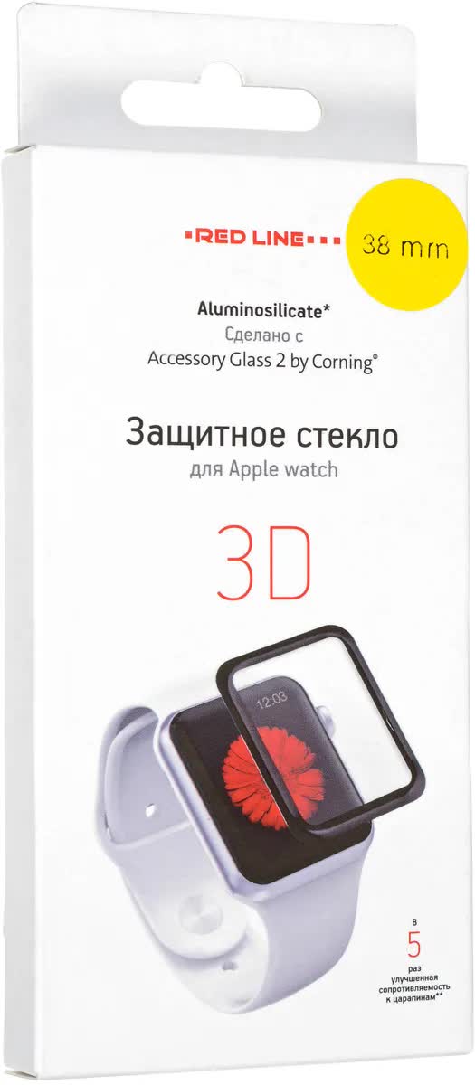 Стекло защитное Corning Apple Watch - 38 mm Full screen (3D) tempered glass УТ000012851