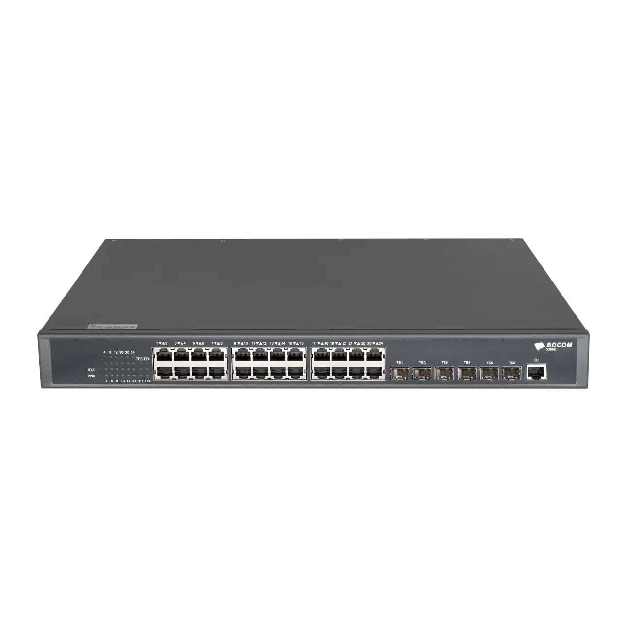 Коммутатор BDCom S3900-24T6X, управляемый, кол-во портов: 24x1 Гбит/с, кол-во SFP/uplink: SFP+ 6x10 Гбит/с, установка в стойку (S3900-24T6X)