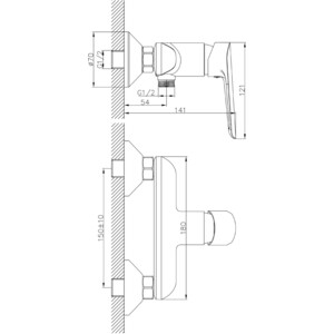 Смеситель для душа Mixline ML29-07 хром (4610211001039) в Москвe