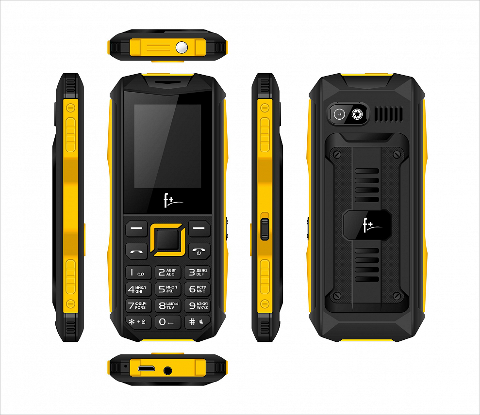 Мобильный телефон F+ PR170, 1.77" 160x128 TFT, MediaTek MTK6261D, BT, 1xCam, 2-Sim, 800 мА·ч, micro-USB, черный/желтый (PR170 black-yellow)