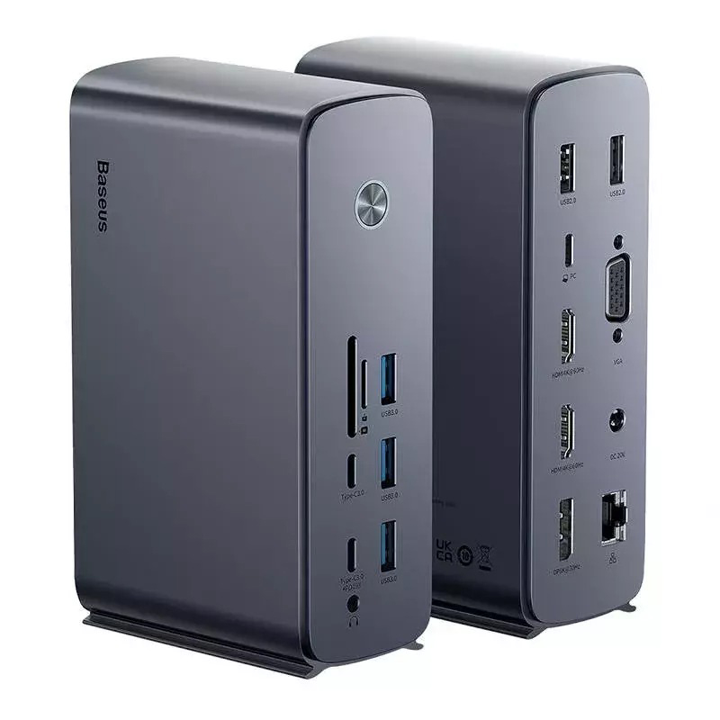 Док-станция Baseus UnionJoy 17-Port Triple-Display USB-C - 2xHDMI+DP+3xUSB 3.0+2xUSB-C+2xUSB 2.0+PD+PC+RJ45+SD/TF+3.5mm+DC Space Grey B00532304811-00 в Москвe