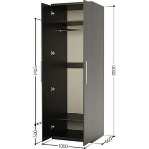 Шкаф для одежды Шарм-Дизайн Комфорт МШ-21 100х60 с зеркалом, венге