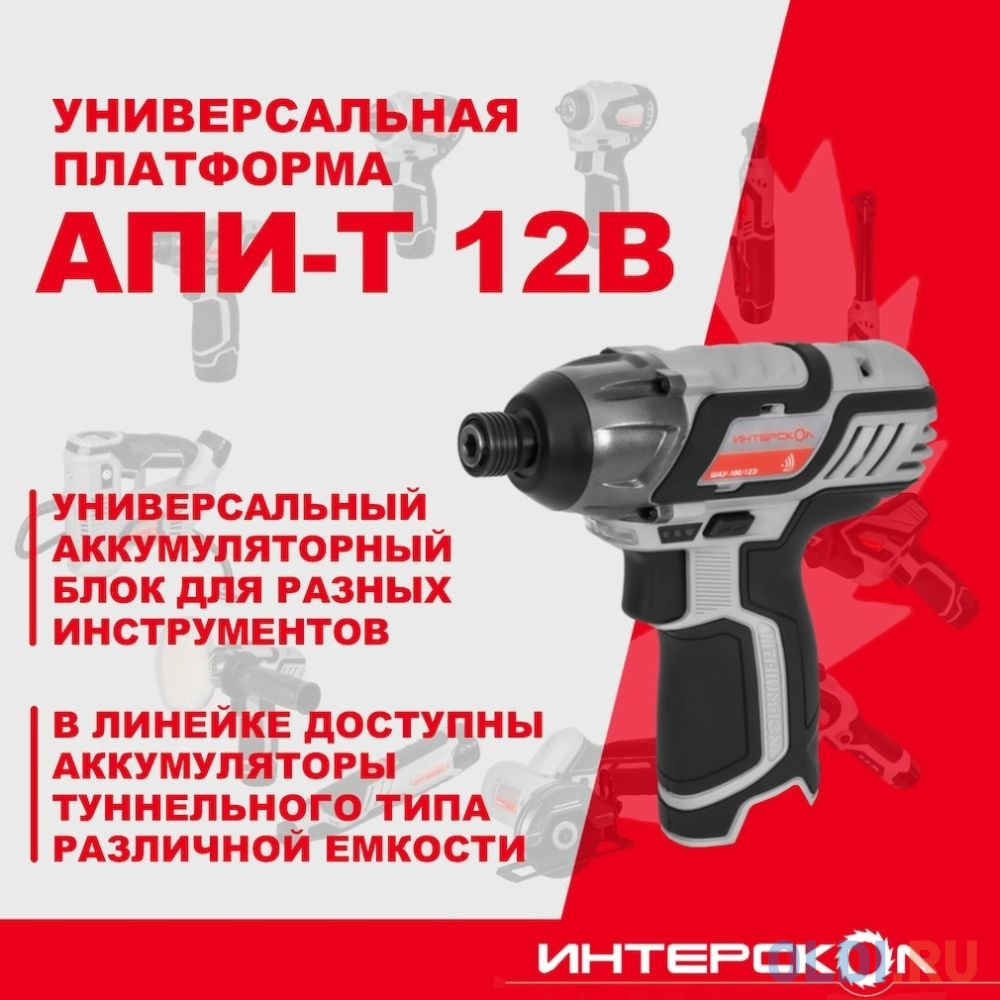 ИНТЕРСКОЛ ШАУ-100/12Э ударный аккум. шуруповерт АПИ-Т [808.2.2.70] { Li-ion, кейс, 2 аккум., 2,0 Ач, ЗУ } в Москвe