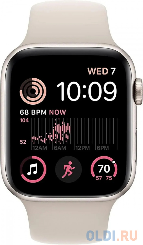 Смарт-часы Apple Watch SE 2024 A2723 44мм OLED корп.сияющая звезда Sport Band рем.сияющая звезда разм.брасл.:140-190мм (MXEU3LL/A)