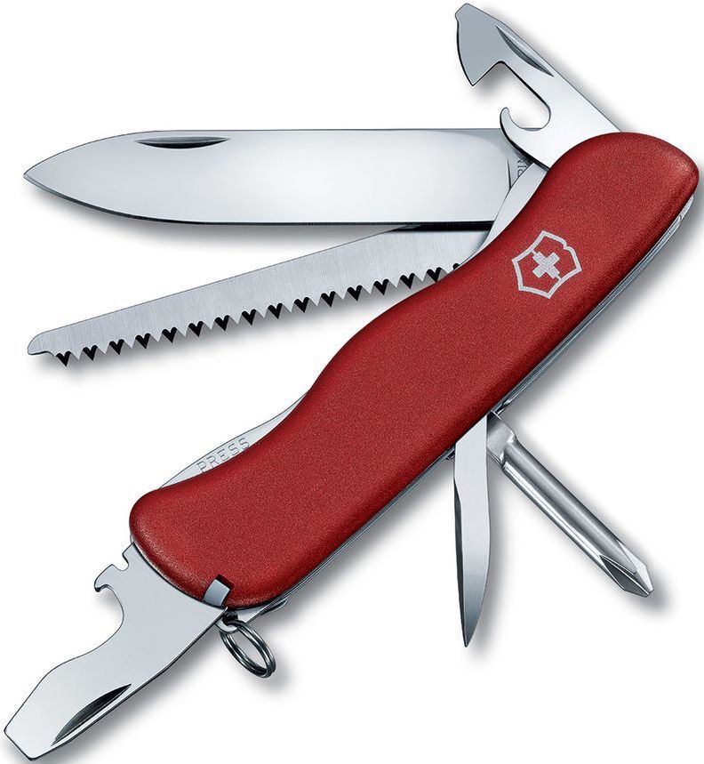 Нож Victorinox Trailmaster, 111 мм, 12 функций, с фиксатором лезвия, красный