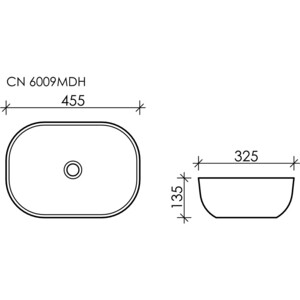 Раковина-чаша Ceramica Nova Element 46х33 темный антрацит матовый (CN6009MDH) в Москвe