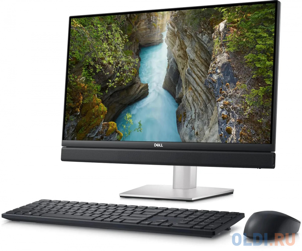 Моноблок Dell Optiplex 7410 Plus 23.8" Full HD i5 13500 (1.8) 16Gb SSD256Gb UHDG 770 Linux Ubuntu GbitEth WiFi BT 240W клавиатура мышь Cam черный