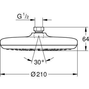 Верхний душ Grohe Tempesta 210 (26408000) в Москвe