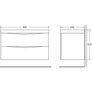 Тумба с раковиной BelBagno Marino-Cer 90 Rovere Grigio (MARINO-CER-900-2C-SO-RG-P, BB-0323-90-LVB)