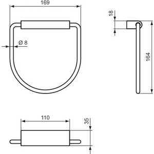 Полотенцедержатель Ideal Standard Connect кольцо (N1384AA)