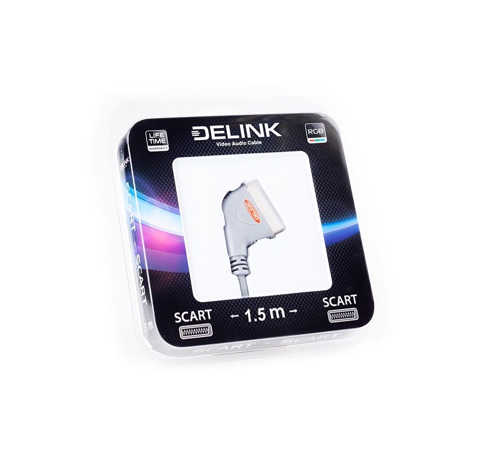 Шнур Delink SCART-SCART 1,5м Grey
