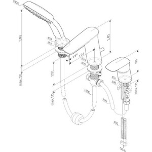 Смеситель на борт ванны Am.Pm Inspire 2.0 на борт ванны, хром (F50A01300)