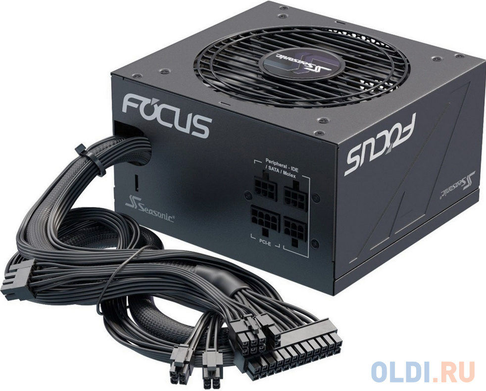 FOCUS GM-750 SSR-750FM APFC 0.99; Модульный МВ(20+4), 1xCPU(4+4),4xPCI-E(6+2),8xSATA,3xMolex;Fan 120мм, S2FC ;КПД&gt;87%;100-240В,50-60Гц;Защиты O