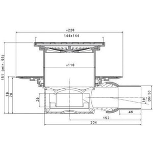 Душевой трап Pestan Tide 1 Mask 150 мм (13000070)