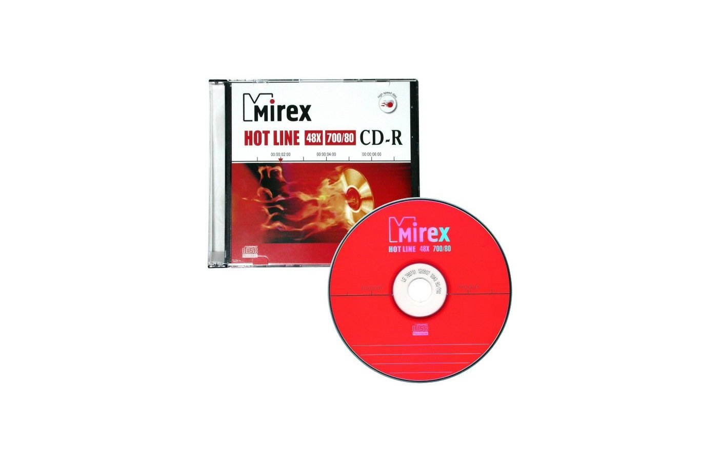 Диск CD-R 700MB 48x Mirex HotLine Slim Case [UL120050A8S] (UL120050A8S/1шт) [100983388]