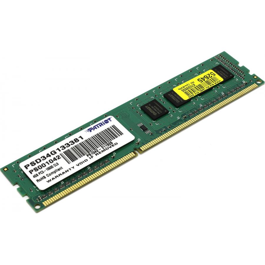 Память оперативная DDR3 Patriot 4Gb 1333MHz (PSD34G133381) в Москвe