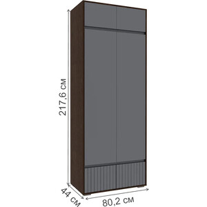 Шкаф Woodville Роут двухстворчатый венге / графит софт (593729) в Москвe
