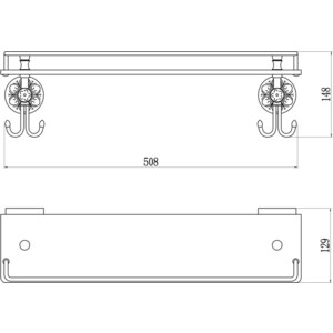 Полка стеклянная Savol серия 58b 60 см, золото (S-005891B)