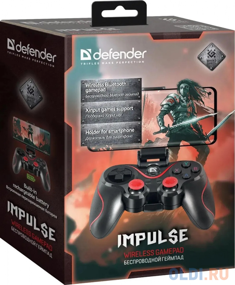 Беспроводной геймпад DEFENDER IMPULSE (USB, Bluetooth, Android, 400 мАч)