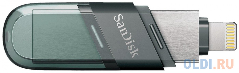 Флеш Диск Sandisk 256Gb iXpand Flip SDIX90N-256G-GN6NE USB3.1 зеленый/серебристый